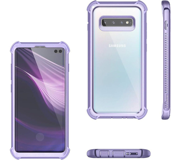 Huse pentru Samsung Galaxy S10 Plus, Dexnor Full Body Rugged, transparent / violet