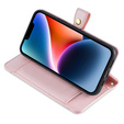 Cu clapetă pentru iPhone 15 Pro Max, Wallet Zipper Pocket, roz