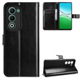 Cu clapetă pentru Oppo A5 5G / A5m, Crazy Horse Wallet, negru