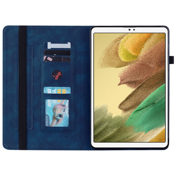 Husa pentru Samsung Galaxy Tab A7 Lite, Wallet Pen Slot, albastru