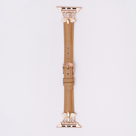 Curea din piele pentru Apple Watch 1/2/3/4/4/5/6/6/7/8/SE/Ultra 42/44/45/49mm, bej