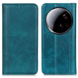 Husa cu clapetă pentru Xiaomi 15 Ultra, Split Leather, verde