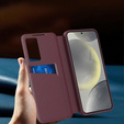 Husă cu clapetă pentru Samsung Galaxy A56 5G, Smart View Wallet, maroon