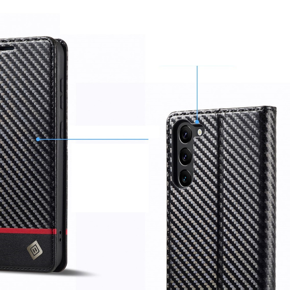 Carcasă cu clapetă pentru Samsung Galaxy S24, Carbon LC.IMEEKE, negru