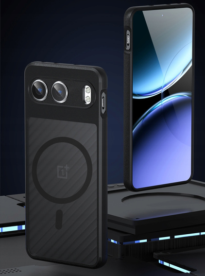 Husă pentru OnePlus Nord 4, pentru MagSafe, ERBORD Matt Case, negru + sticlă pentru ecran