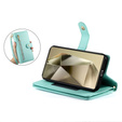 Cu clapetă pentru Samsung Galaxy S25 Ultra, Wallet Zipper Pocket, verde