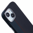 Carcasa pentru iPhone 13, Carbon Fiber MagSafe, negru / albastru