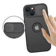 Husă ERBORD MagSafe Cam Slider, negru + sticlă pentru ecran pentru iPhone 13 / iPhone 14