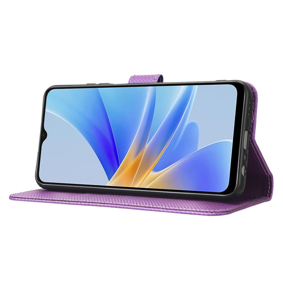 Cu clapetă pentru Oppo A17, Wallet Smart Magnet, violet