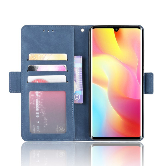 Cu clapetă pentru Xiaomi Mi Note 10 Lite, Card Slot, albastru