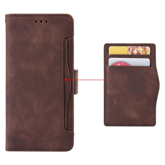 Cu clapetă pentru Oppo Reno 13 Pro, Card Slot, maro