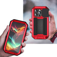 Husă pentru iPhone 15 Pro Max, R-JUST CamShield Slide, armată, roșu / negru