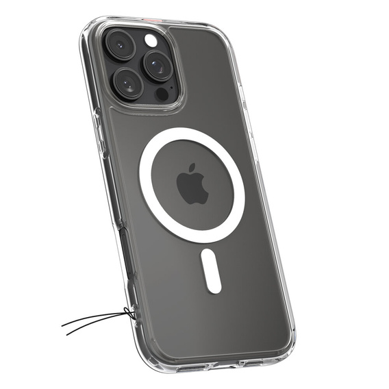 Carcasă MagSafe Spigen pentru iPhone 16 Pro Max, Ultra Hybrid, transparent / alb + 9H Tempered Glass