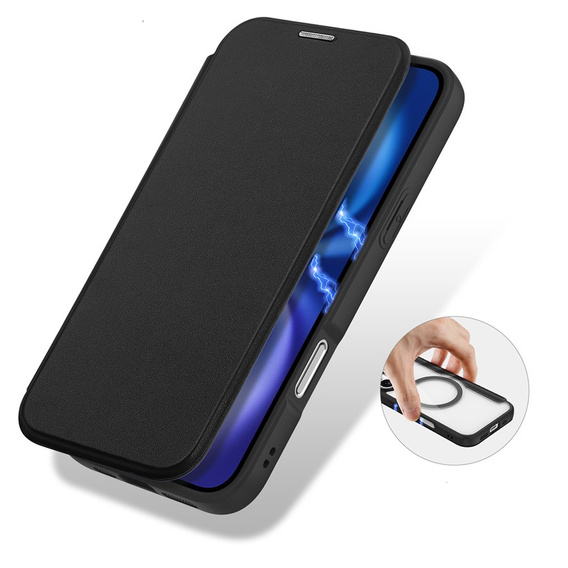 Husă Dux Ducis pentru iPhone 17, Skin X Pro, cu clapetă, pentru MagSafe, negru