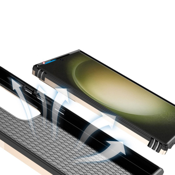 Husă blindată pentru Samsung Galaxy S24 Ultra, CamShield Slide, roz rose gold