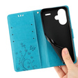 Cu clapetă pentru Xiaomi Redmi Note 13 Pro+, Butterfly, albastru