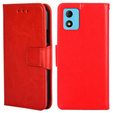 Cu clapetă pentru TCL 305i, PU Leather Wallet Case, roșu