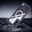 Husă pentru Samsung Galaxy S25 Edge, Shockproof, cu sticlă, pentru MagSafe, violet