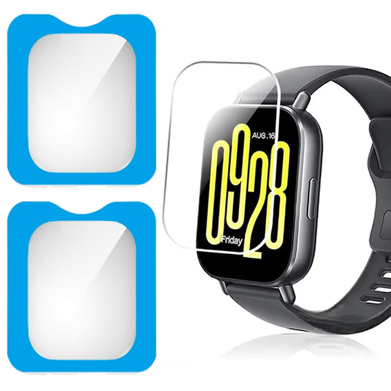 2x sticlă călită cu cadru de montare ERBORD pentru Xiaomi Redmi Watch 5 Active