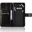 Cu clapetă pentru Nothing Phone 3A, Crazy Horse Wallet, negru