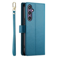 Cu clapetă pentru Samsung Galaxy S25+ Plus, Wallet Zipper Pocket, albastru