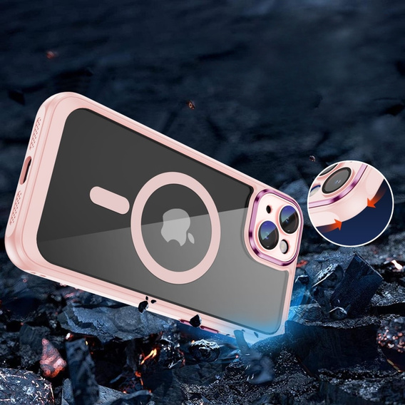 Husă pentru iPhone 15 Plus, ERBORD Impact Guard, MagSafe, roz