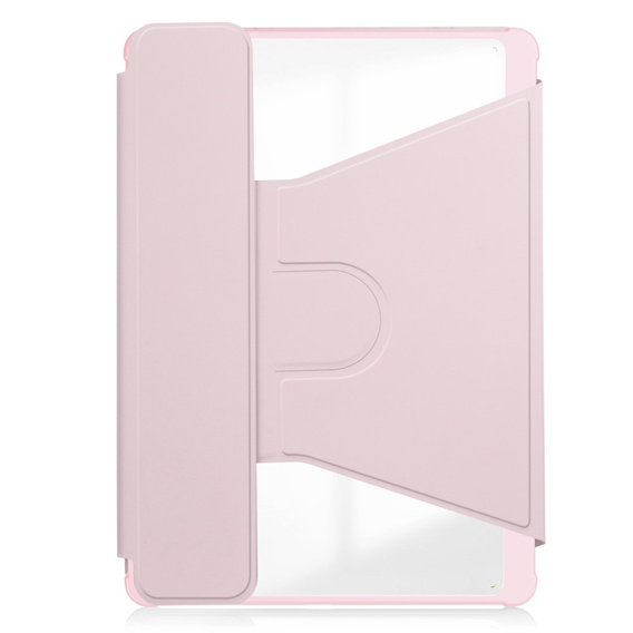 Husă pentru tastatură pentru Samsung Galaxy Tab A9+, Rotary 360° Leather, roz rose gold