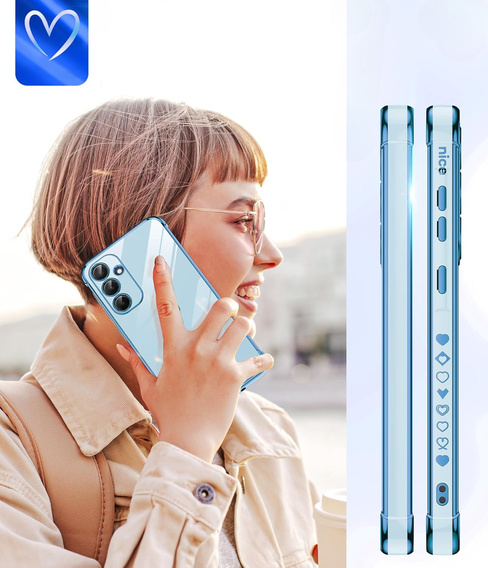 Huse pentru Samsung Galaxy A54 5G, Electro heart, albastru + 2x sticlă 9H