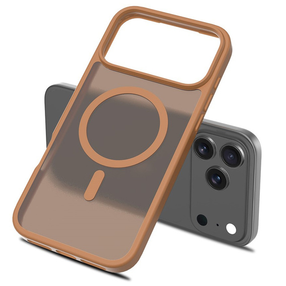 Husă Matt pentru iPhone 17 Pro Max, pentru MagSafe, maro translucid