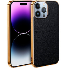 Huse pentru iPhone 14 Pro, Cowhide Leather, negru