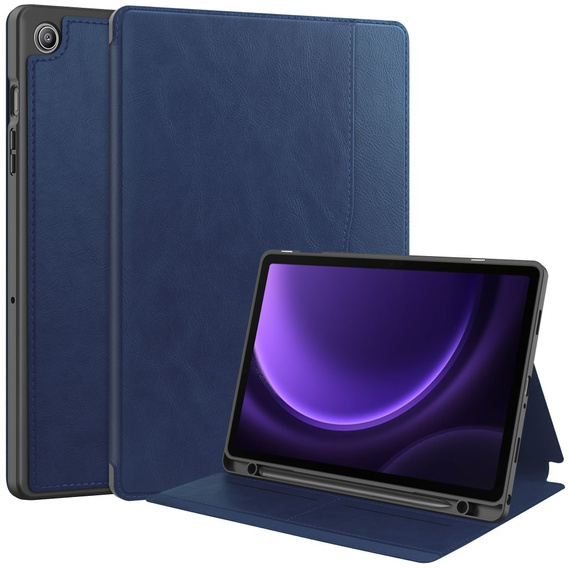 Husă pentru Samsung Galaxy Tab S10 Lite / S10 FE / S9 FE, Business Card and Pen Slot, albastru