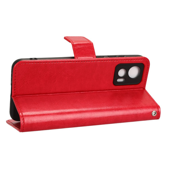 Cu clapetă pentru Motorola Edge 30 Neo 5G, Crazy Horse Wallet, roșu