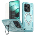Carcasă pentru Xiaomi Redmi Note 14 5G, Military MagSafe, albastru + 9H Glass