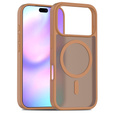 Carcasă Matt pentru iPhone 17 Pro, pentru MagSafe, maro translucid