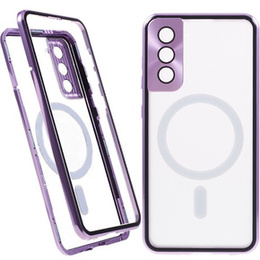 Carcasa Magnetic Dual Glass MagSafe pentru Samsung Galaxy S21, violet