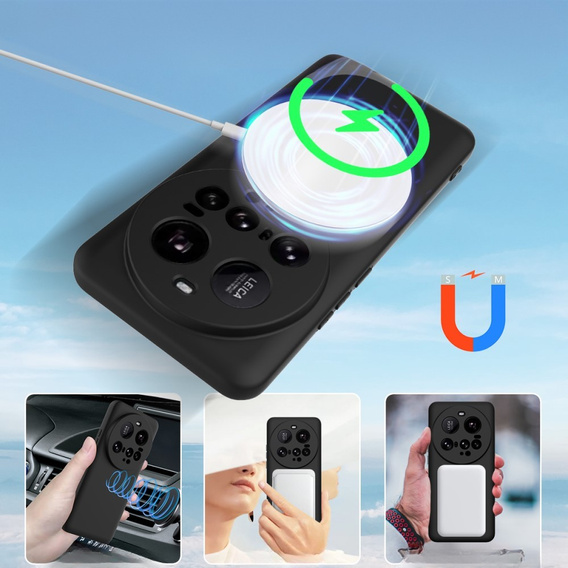 Huse pentru Xiaomi 15 Ultra, Silicone MagSafe, negru