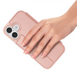 Husă Dux Ducis pentru iPhone 17, Skin Pro, cu clapetă, cu slot pentru carduri, roz