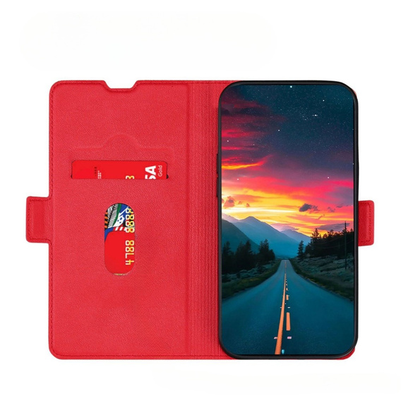 Cu clapetă pentru Motorola Edge 30 Neo 5G, Wallet Thin Magnet, roșu