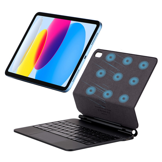 Husă de tastatură pentru iPad 10.9" 2022 (10 gen.), Magnetic Keyboard Touchpad, negru