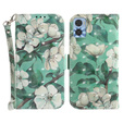 Cu clapetă pentru Motorola Moto E22 / E22i, Wallet, flowers, alb