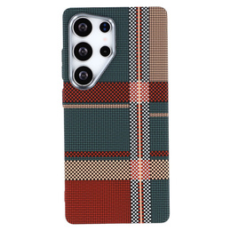 Carcasa pentru Samsung Galaxy S25 Ultra, Carbon Fiber MagSafe, roșu / verde