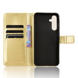 Cu clapetă pentru Samsung Galaxy A26, Crazy Horse Wallet, de aur