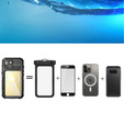 Carcasă impermeabilă IP68 pentru iPhone 15, SHELLBOX MagSafe, negru