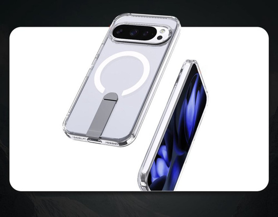 Husă Fusion Hybrid pentru Google Pixel 10 Pro XL, pentru MagSafe, cu suport, transparentă