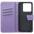 Cu clapetă pentru Xiaomi Poco X6 5G, Butterfly, violet