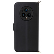 Carcasă cu clapetă pentru Realme 14 Pro+ 5G, Crossbody Leather Wallet, negru