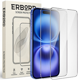 2x sticlă călită ERBORD 9H Hard Glass pe ecran pentru iPhone 16