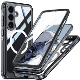 Husă pentru Samsung Galaxy S25 FE, Shockproof, cu sticlă, pentru MagSafe, negru