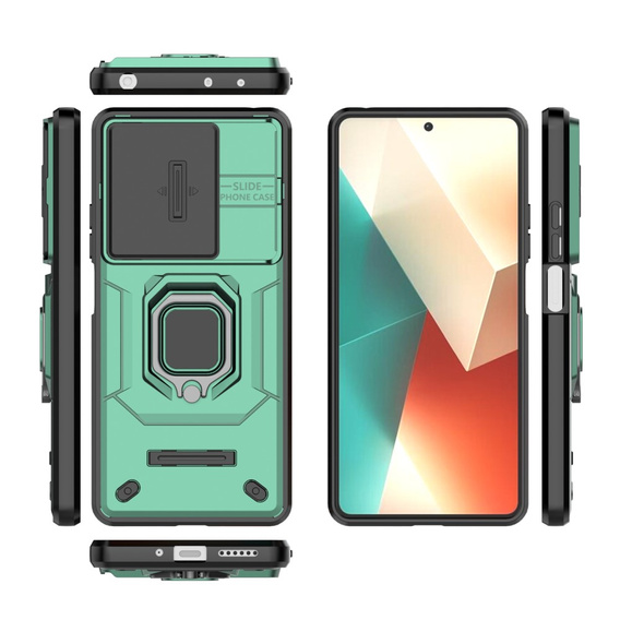 Husă pentru Xiaomi Redmi Note 13 5G, KickStand Camera Lens, verde