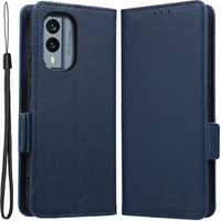 Cu clapetă pentru Nokia X30 5G, Wallet Litchi Magnet Case, albastru închis